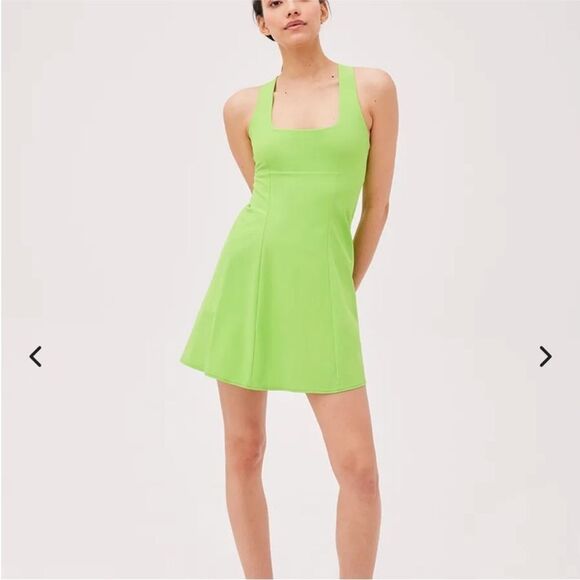 Outdoor Voices Cross Back Dress In Grasshopper - Picture 1 of 6